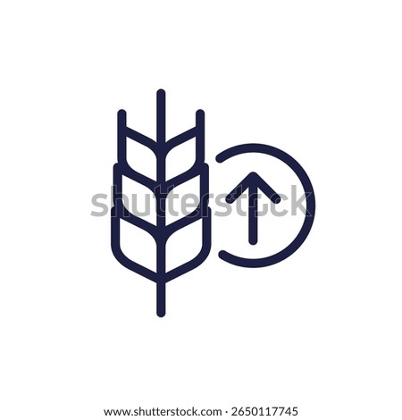 agricultural export line icon with wheat