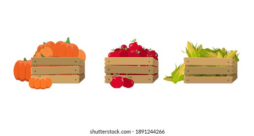 Agricultural farm. Flat cartoon vector illustration.