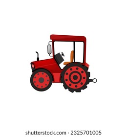 Agricultural Farm Transport Tractors Cartoon Vector Illustration Design. 3D Illustration Vehicle Tractor For Farm. Industrial Vehicles Premium Vector Set With White Background.