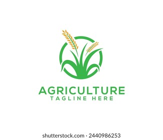 Agricultural and Farming Company Logotype Vector Illustration. Wheat Farm Logo.