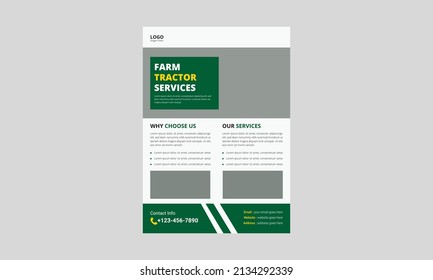 Agricultural and Farming Service Flyer Template. Organic AGRO Farm Services flyer leaflet design. cover, a4 size, farm service flyer, poster, print ready