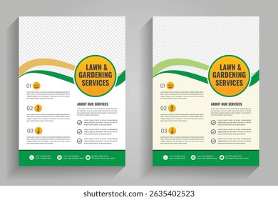 Agricultural and farming services flyer or social media post lawn gardening,