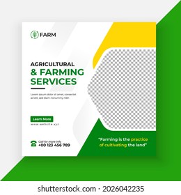 Agricultural and farming services social media banner template design