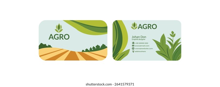 Agricultural and farming services web banner or social media post lawn gardening template design Business visit card template with logo - concept design

