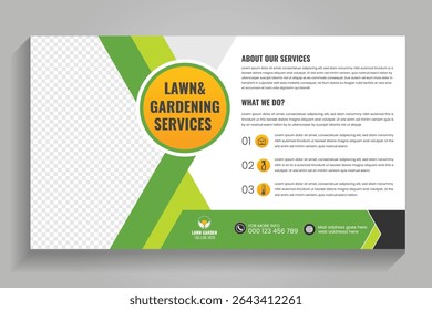 Agricultural and farming services web banner or social media post lawn gardening, Lawn care service web banner