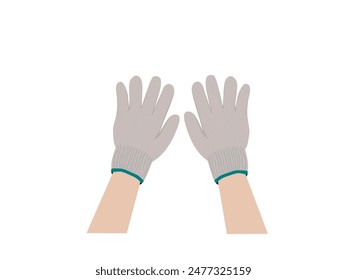 Agricultural gloves on a white background.