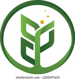 Logo de fertilizante de hoja verde agrícola