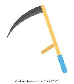 
An agricultural hand tool for mowing grass or reaping crops.
