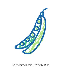 agricultural harvest peas doodle icon sketch vector. agricultural harvest peas sign. isolated symbol illustration