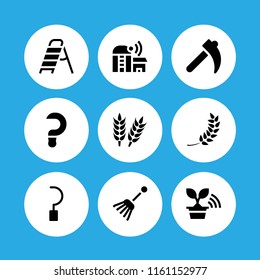 agricultural icon. 9 agricultural set with wheat, farming and gardening and agriculture vector icons for web and mobile app