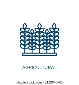 agricultural icon. Thin linear agricultural outline icon isolated on white background. Line vector agricultural sign, symbol for web and mobile