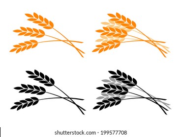 Agricultural icons on white background  