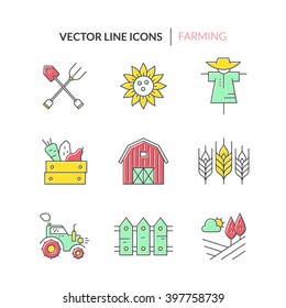 Agricultural icons. Perfect clean vector. Unique and modern set isolated on background.
