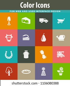 Agricultural icons set for web sites and user interface