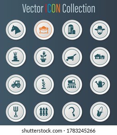 Agricultural icons set for web sites and user interface
