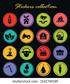 Agricultural icons set for web sites and user interface