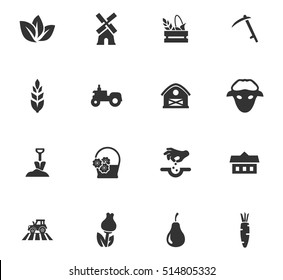 Agricultural icons set for web sites and user interface