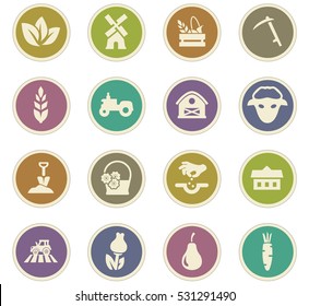 Agricultural icons set for web sites and user interface