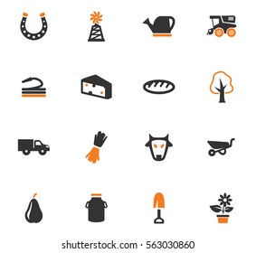 Agricultural icons set for web sites and user interface