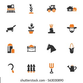 Agricultural icons set for web sites and user interface