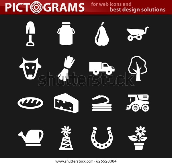 Agricultural
icons set for web sites and user
interface