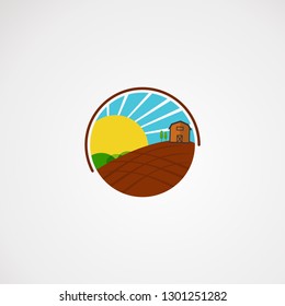 agricultural landscape logo vector, icon, element, and template