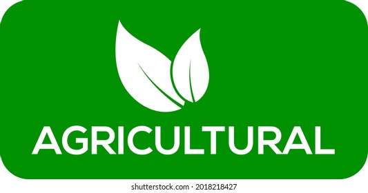 Agricultural leaf vector logo or icon, green background agricultural logo