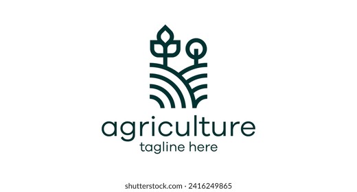 agricultural logo design, agriculture, minimalist line logo design.