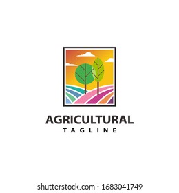 Agricultural logo stock vector template