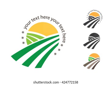 Agricultural Logo Template Design. Icon, Sign or Symbol. Vector flat design