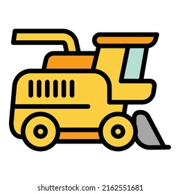 Agricultural machine icon outline vector. Farm agriculture. Machinery combine
