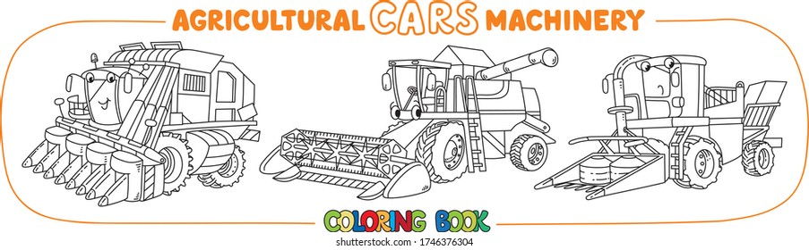 Agricultural machinery coloring book funny car set