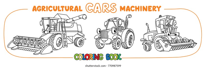 Agricultural machinery coloring book set