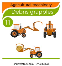 Agricultural machinery: debris grapples