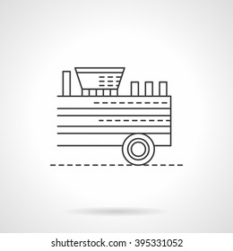 Agricultural machinery. Equipment for wood. Wood chipper. Single flat thin line style vector icons. Element for web design, business, mobile app. 