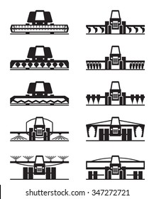 Agricultural machinery icon set - vector illustration