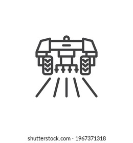 Agricultural machinery line icon. linear style sign for mobile concept and web design. Agricultural plow machine outline vector icon. Symbol, logo illustration. Vector graphics