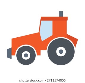 Máquinas agrícolas. Imagem vetorial de um trator laranja.