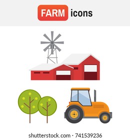 Agricultural machines. Farm vector. Rustic landscapes vector