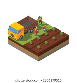 agricultural machines  isometric field design


