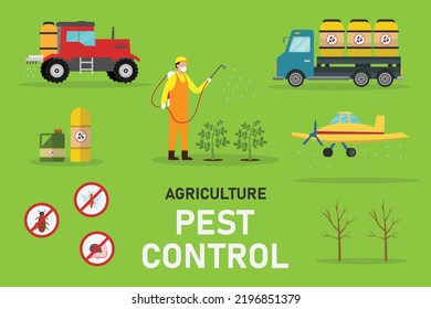 Agricultural pest control 2d vector illustration concept for banner, website, illustration, landing page, flyer, etc.