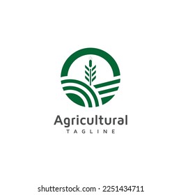 Agricultural plant logo design template