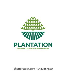 Agricultural or plantation Logo design can be used as symbols, brand identity, icons, or others. farm logo inspiration. Color and text can be changed according to your need.