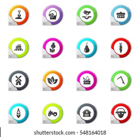 Agricultural pointer on the color icons for your design
