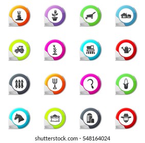 Agricultural pointer on the color icons for your design