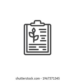 Agricultural report line icon. linear style sign for mobile concept and web design. Farming report outline vector icon. Symbol, logo illustration. Vector graphics