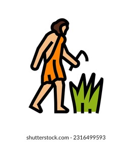 agricultural revolution human evolution color icon vector. agricultural revolution human evolution sign. isolated symbol illustration