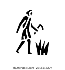 agricultural revolution human evolution glyph icon vector. agricultural revolution human evolution sign. isolated symbol illustration