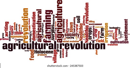 Agricultural revolution word cloud concept. Vector illustration
