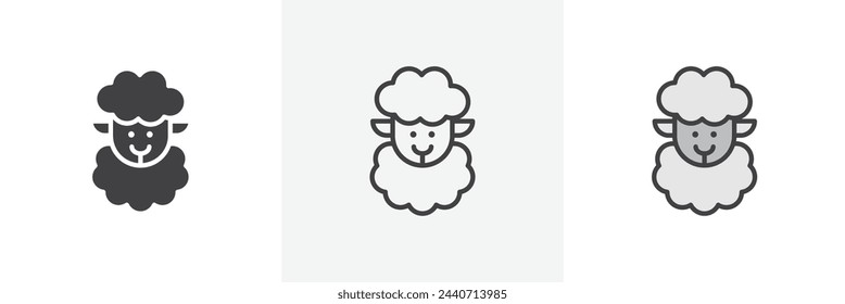 Agricultural Sheep and Livestock Icons. Farming and Rural Animal Symbols